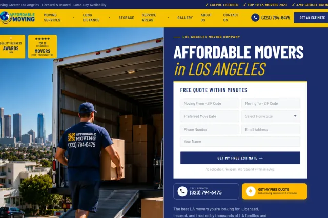 Affordable Moving homepage