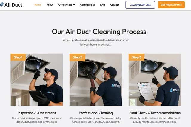 All Duct Clean service process