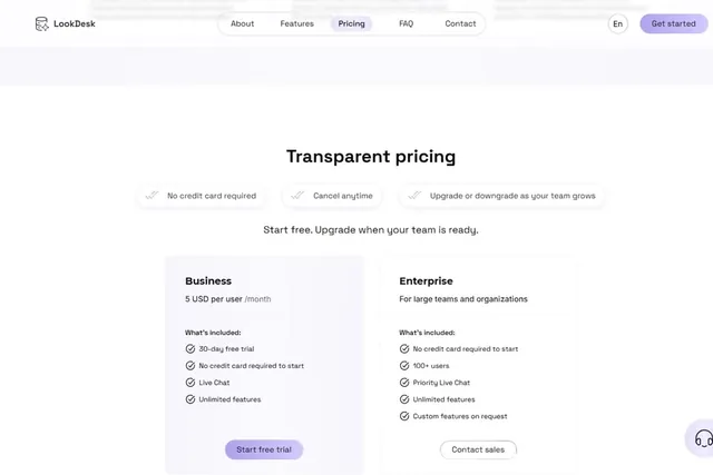 LookDesk pricing plans